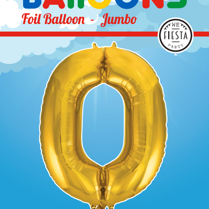 Globo Foil Figura 0 Oro XL 86cm vacío