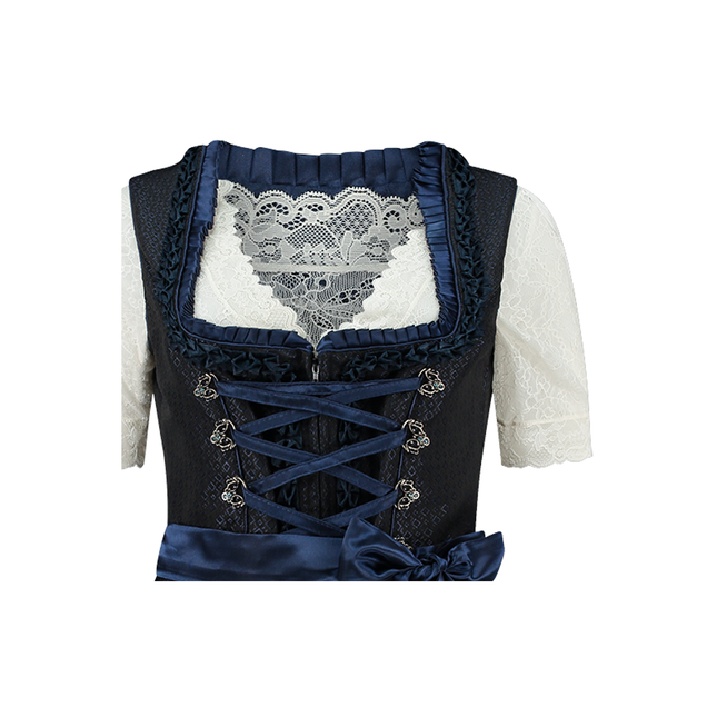 Azul oscuro Dirndl Vestido Oktoberfest Mujer 2 Piezas