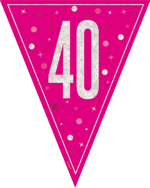 40 Años Guirnalda Rosa 2,5m