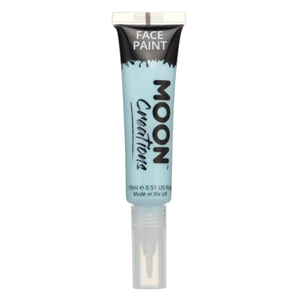 Moon Creations Pintura facial con pincel aplicador Azul claro 15ml