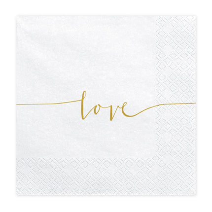 Servilletas Love Gold 33cm 20ud