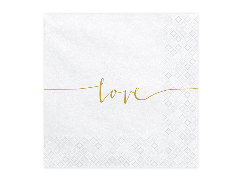 Servilletas Love Gold 33cm 20ud