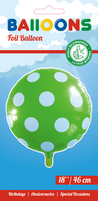 Globo de Helio Dots Verde 45cm vacío