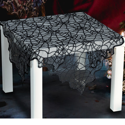 Mantel Halloween Negro Encaje 1m