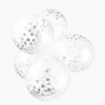 Globos Confeti Plata 12cm 6pcs