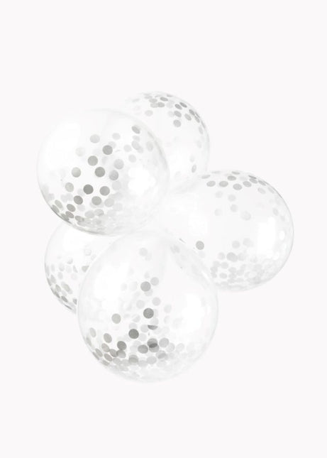 Globos Confeti Plata 12cm 6pcs