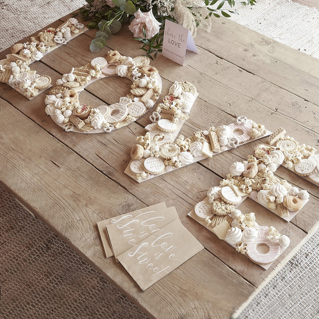 Decoración de mesa Plato Snack Love 4 piezas