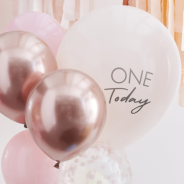 Globos Oro Rosa Set 1 Año 10 piezas