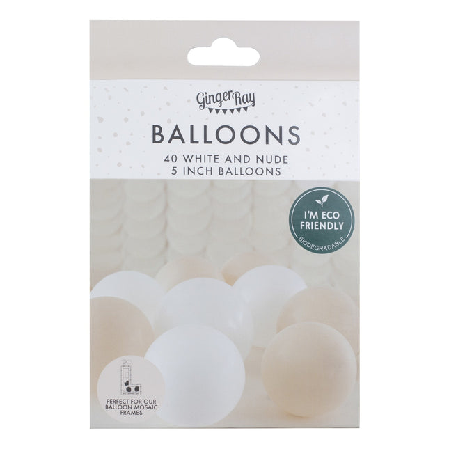 Globos Blancos Beige 13cm 40pcs