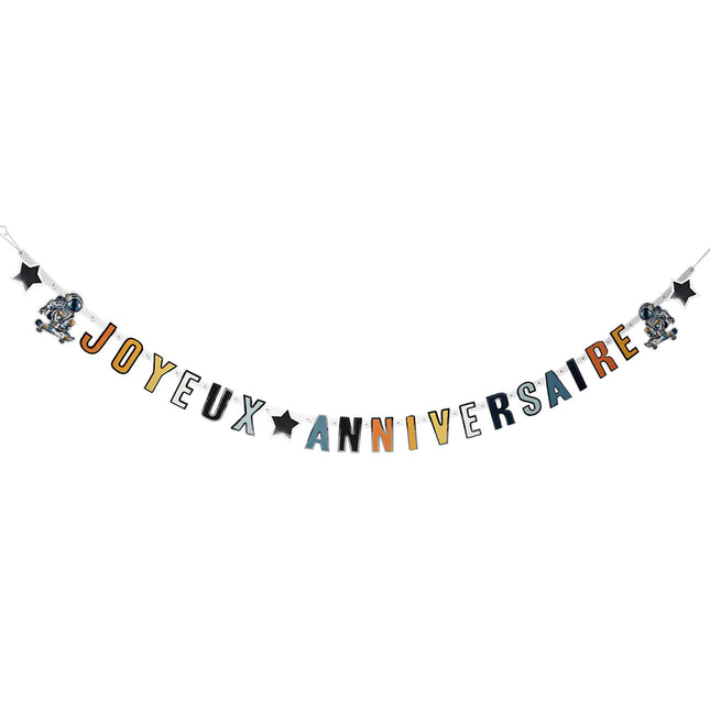 Guirnalda de letras Space Party Yoyeux Anniversaire 2,5m