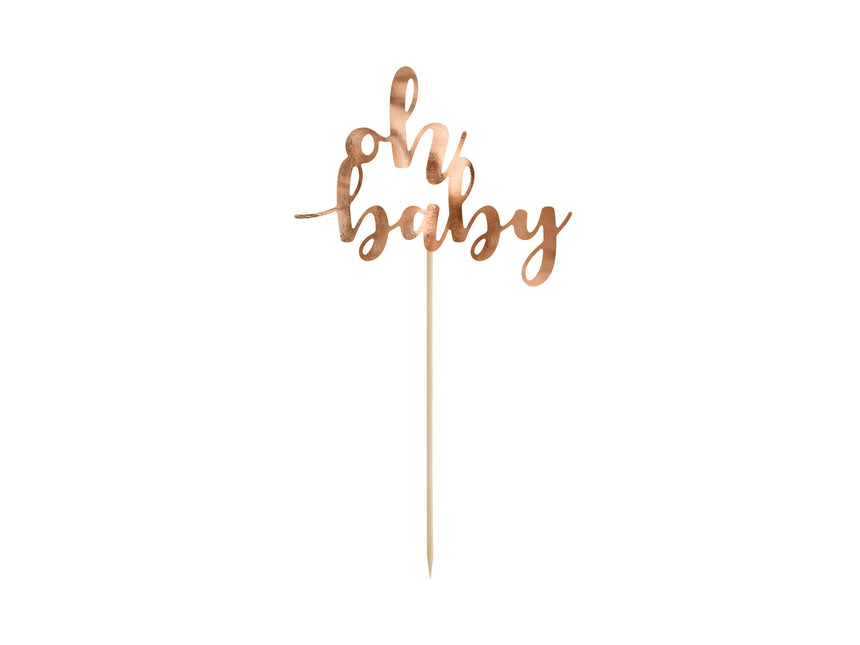 Oro rosa Cake topper Oh Baby 25cm