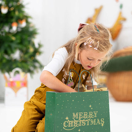 Bolsa regalo Feliz Navidad Verde 32,5cm