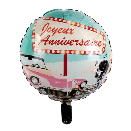 Globo de Helio Joyeux Anniversaire 50s Vacío 45cm