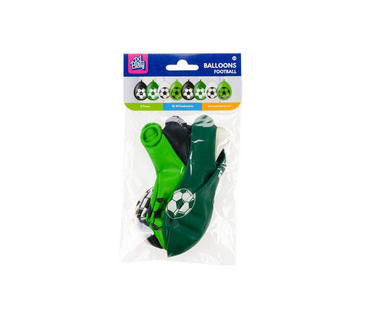 Globos Fútbol Verde 30cm 8pcs