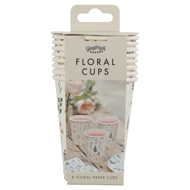 Vasos de Flores de Colores 250ml 8uds.