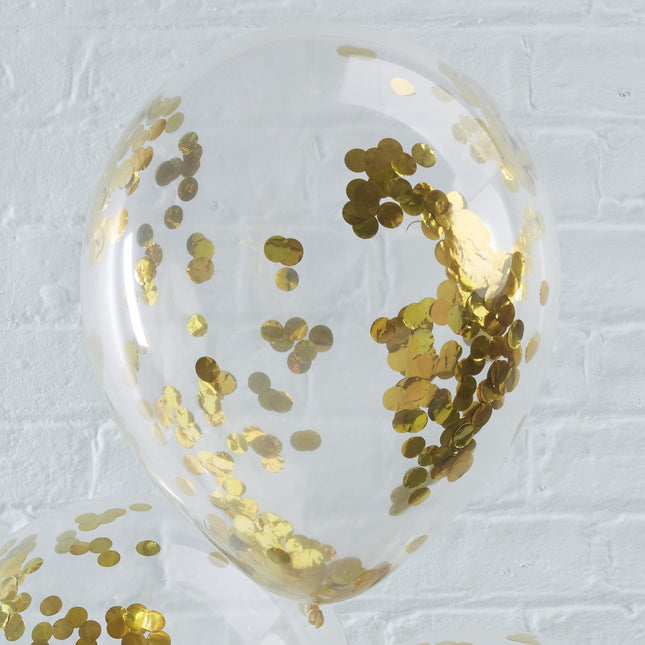 Globos Confetti Oro 30cm 5pcs