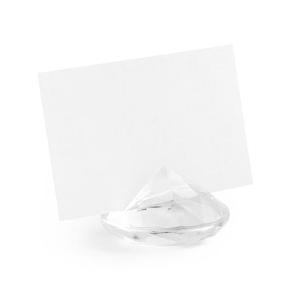 Tarjetero de Mesa Diamante Transparente 4cm 10pcs