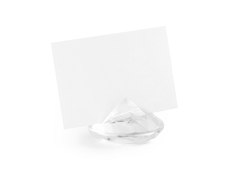 Tarjetero de Mesa Diamante Transparente 4cm 10pcs