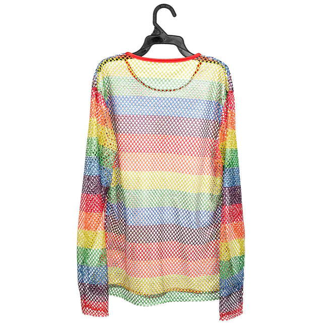 Top de rejilla para mujer Arcoiris