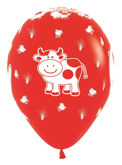 Globos Mezcla de Animales de Granja 30cm 25pcs