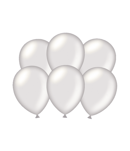 Globos Plateados Metálicos 30cm 6pcs