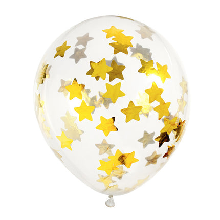 Globos Confeti Estrellas Doradas 30cm 6pcs