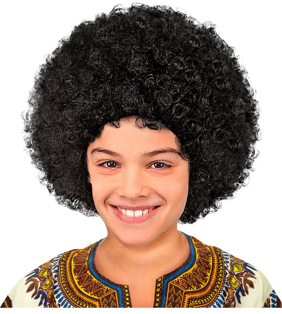 Peluca Negra Afro Niño