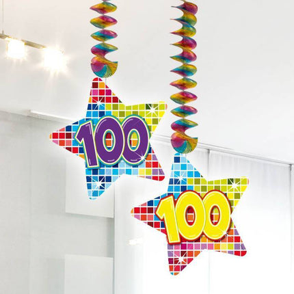 Decoración Colgante 100 Años 75cm 2pcs