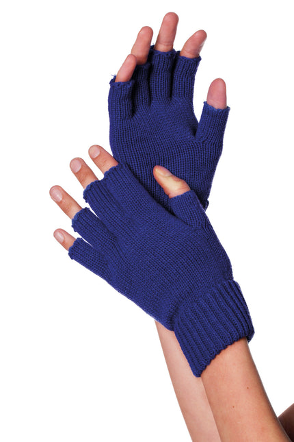 Guantes azules sin dedos