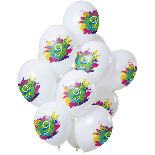 Globos Fiesta 9 Años 30cm 12pcs