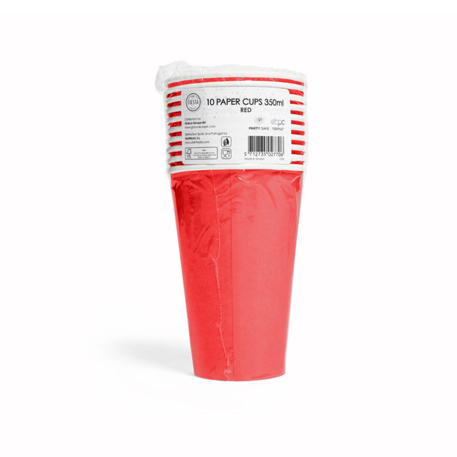 Vasos Rojos Papel 350ml 10ud