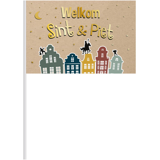 Bandera ondeante Welcome Sint En Piet 30cm