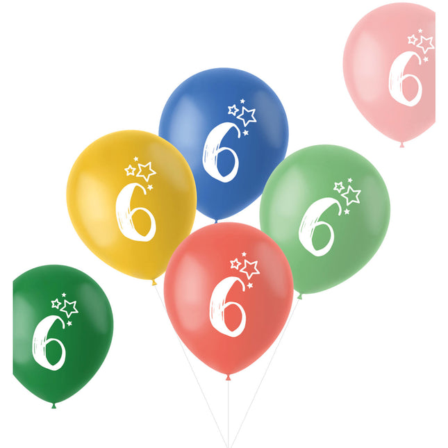 Globos 6 Años de Colores 33cm 6pcs