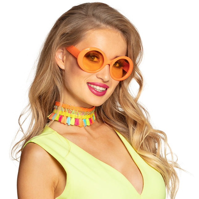 Gafas de fiesta naranja neón