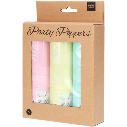 Set Cañones Confetti Pastel 15cm 3pcs