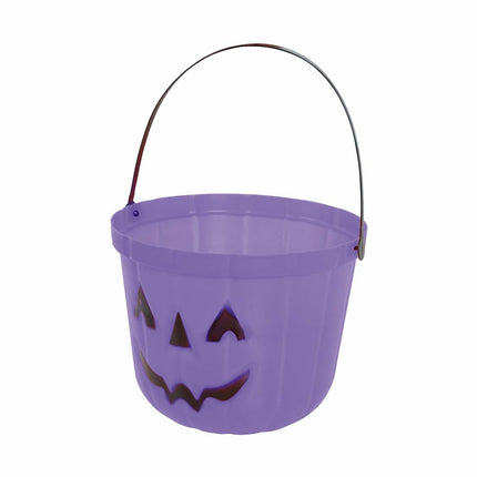 Cubo de caramelos de Halloween morado Calabaza 20cm