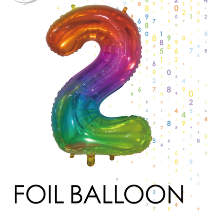 Globo de foil Figura 2 Arco Iris Transparente 66cm