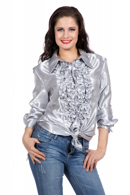 Blusa Disco Volantes Plata