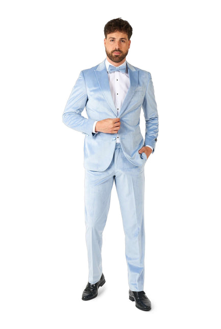 Esmoquin de terciopelo azul claro para hombre OppoSuits