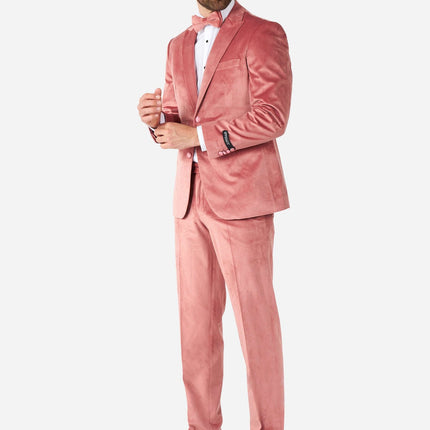 Esmoquin de terciopelo rosa claro para hombre OppoSuits