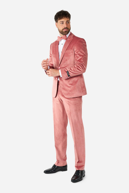 Esmoquin de terciopelo rosa claro para hombre OppoSuits