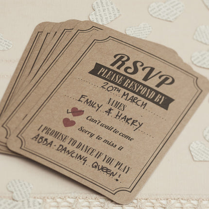 Invitaciones de boda Kraft 12cm 10pcs