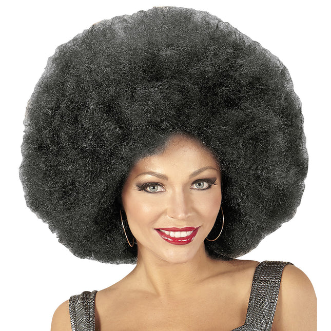 Peluca Negra Afro Extra Grande