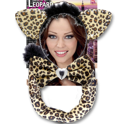 Conjunto de disfraz de leopardo, 3 piezas