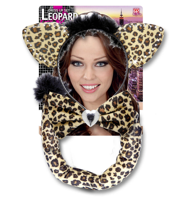 Conjunto de disfraz de leopardo, 3 piezas