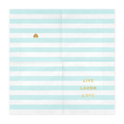 Servilletas azul claro Live Laugh Love 33cm 20pcs