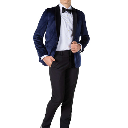 Blazer de Terciopelo Azul Oscuro Niño Adolescente OppoSuits