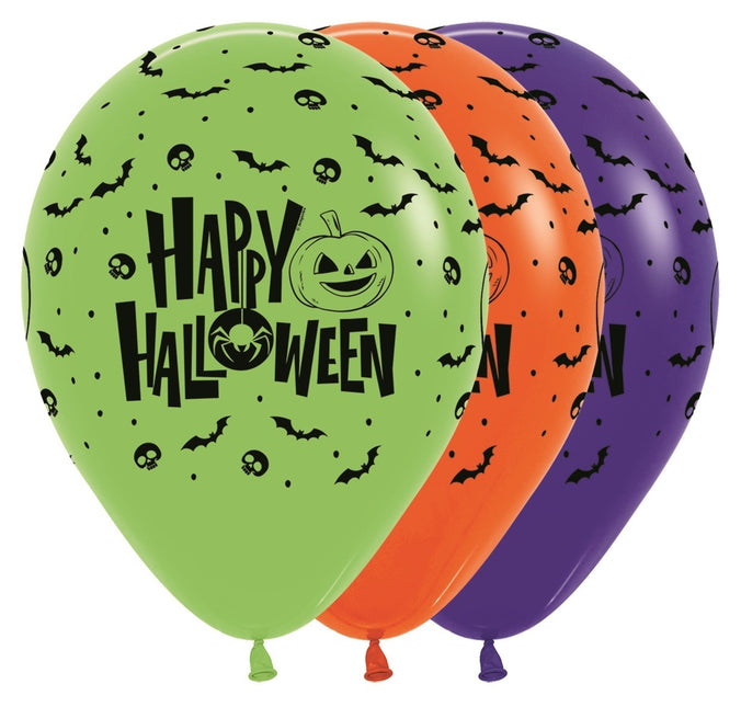 Globos Happy Halloween Color Mix 30cm 25pcs