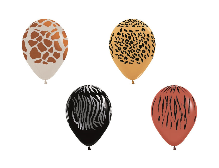 Globos Animal Print Tinta Metálica 12cm 50pcs