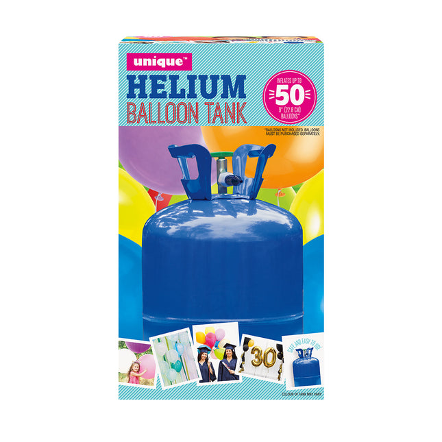 Bombona de helio con 50 globos y cinta